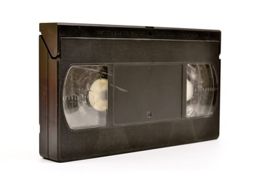 Old  vhs video cassette isolated on white background