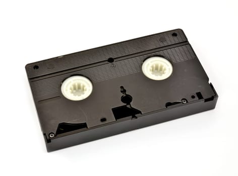 Old  vhs video cassette isolated on white background