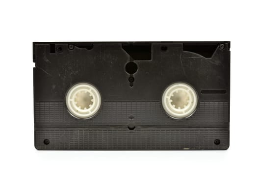 Old  vhs video cassette isolated on white background