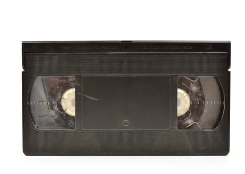 Old  vhs video cassette isolated on white background