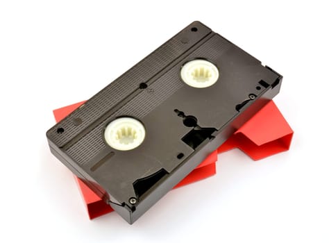 Old  vhs video cassette isolated on white background