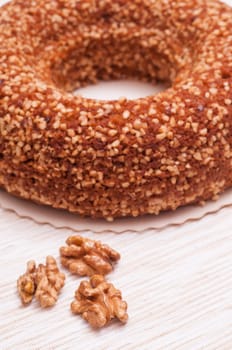 Finnish nut wreath and three walnuts