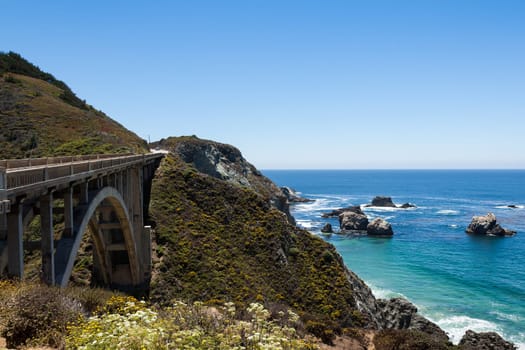 Pacific coastline in California, USA  - Highway one
