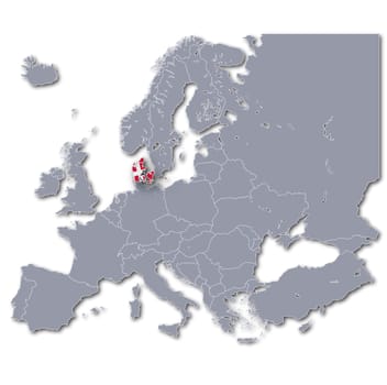 Map of Europe Denmark
