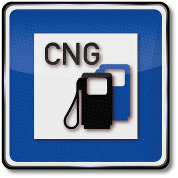 Traffic sign for CNG natural gas filling station