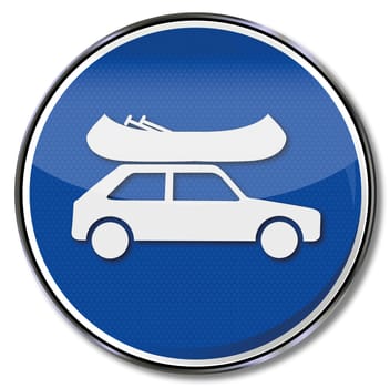 Sign car and canoe