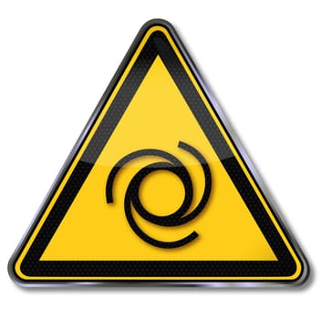 Danger sign warning of automatic start-up