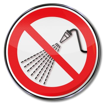 Prohibition signs: Splashing with water prohibited