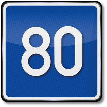 Traffic sign 80 Recommended speed