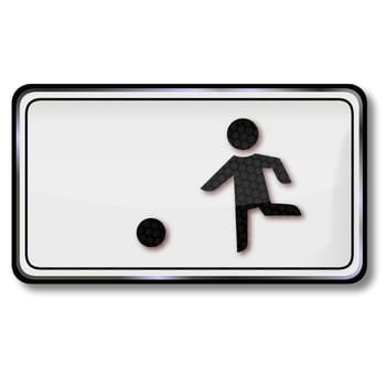 Traffic sign Attention toddler playing on the street