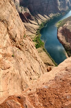 Colorado River in the horseshoe bend in Arizona in the United States of America