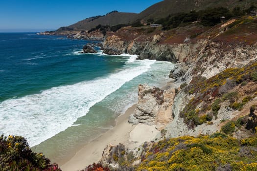 Pacific coastline in California, USA  - Highway one