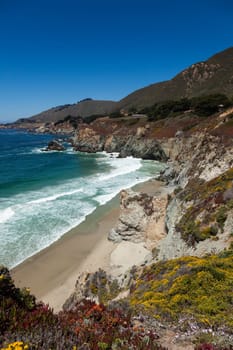 Pacific coastline in California, USA  - Highway one