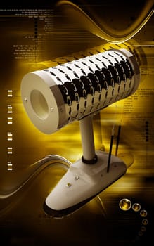 Digital illustration of dental implant in colour background