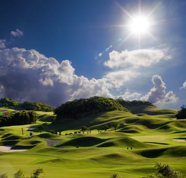 Golf place with wonderful green for adv or others purpose use
