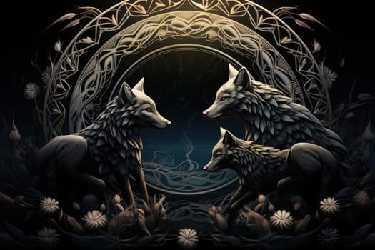 Immerse yourself in the fantastical world of shadows with this captivating illustration by a professional visual artist.