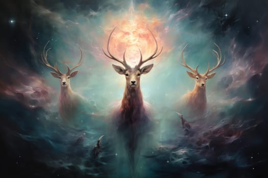 Immerse yourself in the ethereal beauty of this illustration created by a professional visual artist.