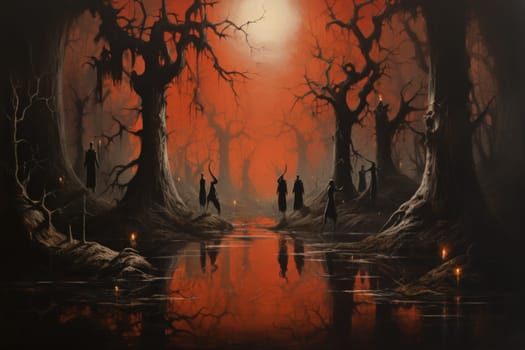 Deep within the realm of fantasy, vengeful banshees dwell, their anguished wails piercing the stillness of haunted forests.