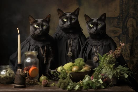 In the realm of fantasy, witches' familiars take on various forms, but the most iconic and cunning of all are the black cats.