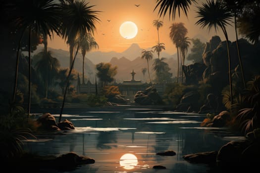 Within the mystical realm of fantasy, soothing oasis spirits emerge, their ethereal presence bringing solace to weary travelers.