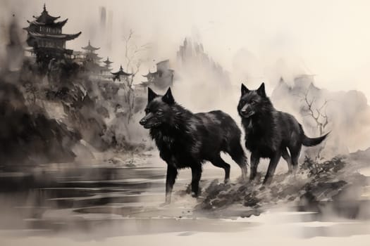 Immerse yourself in the fantastical world of shadows with this captivating illustration by a professional visual artist.