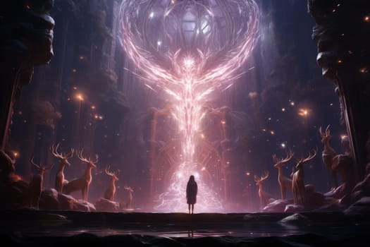 Immerse yourself in the ethereal beauty of this illustration created by a professional visual artist.