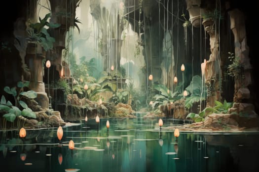 Within the mystical realm of fantasy, soothing oasis spirits emerge, their ethereal presence bringing solace to weary travelers.