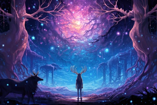 Immerse yourself in the ethereal beauty of this illustration created by a professional visual artist.