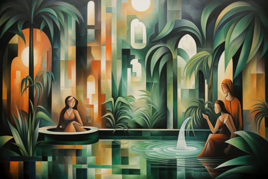 Within the mystical realm of fantasy, soothing oasis spirits emerge, their ethereal presence bringing solace to weary travelers.