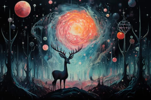 Immerse yourself in the ethereal beauty of this illustration created by a professional visual artist.