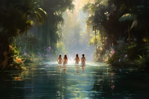 Within the mystical realm of fantasy, soothing oasis spirits emerge, their ethereal presence bringing solace to weary travelers.