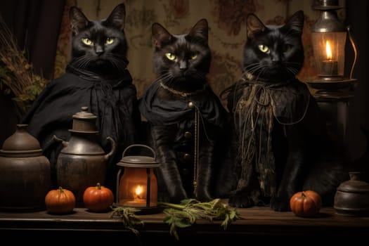 In the realm of fantasy, witches' familiars take on various forms, but the most iconic and cunning of all are the black cats.