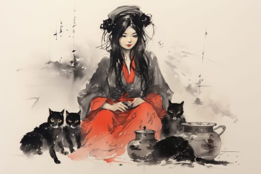 In the realm of fantasy, witches' familiars take on various forms, but the most iconic and cunning of all are the black cats.