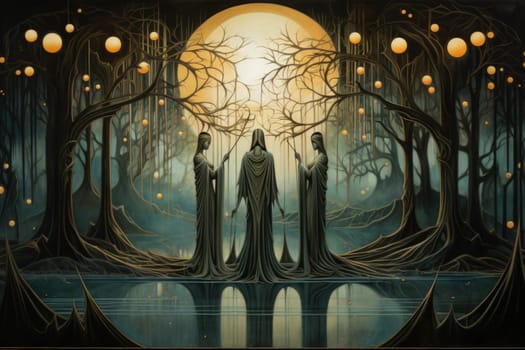 Deep within the realm of fantasy, vengeful banshees dwell, their anguished wails piercing the stillness of haunted forests.