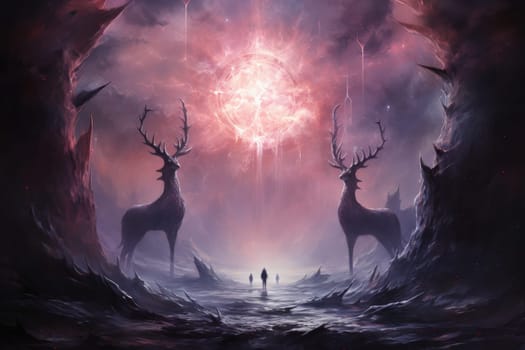 Immerse yourself in the ethereal beauty of this illustration created by a professional visual artist.