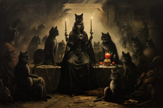 In the realm of fantasy, witches' familiars take on various forms, but the most iconic and cunning of all are the black cats.