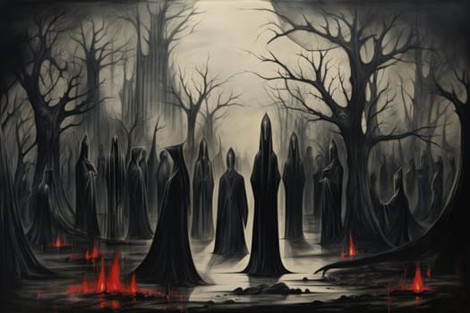 Deep within the realm of fantasy, vengeful banshees dwell, their anguished wails piercing the stillness of haunted forests.