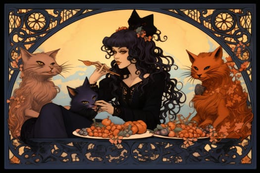 In the realm of fantasy, witches' familiars take on various forms, but the most iconic and cunning of all are the black cats.