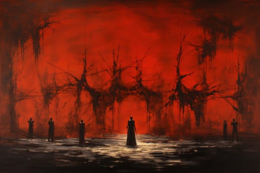 Deep within the realm of fantasy, vengeful banshees dwell, their anguished wails piercing the stillness of haunted forests.