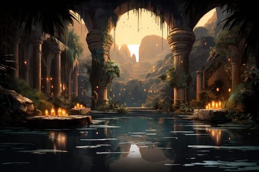 Within the mystical realm of fantasy, soothing oasis spirits emerge, their ethereal presence bringing solace to weary travelers.