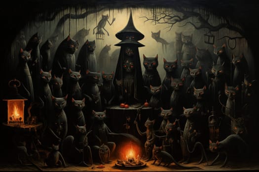 In the realm of fantasy, witches' familiars take on various forms, but the most iconic and cunning of all are the black cats.