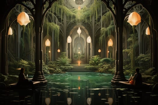 Within the mystical realm of fantasy, soothing oasis spirits emerge, their ethereal presence bringing solace to weary travelers.