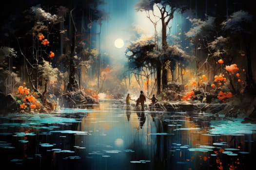 Within the mystical realm of fantasy, soothing oasis spirits emerge, their ethereal presence bringing solace to weary travelers.