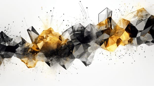 Abstract watercolor artwork mixed with buzzy geometric shapes for background of social media banner generative AI image