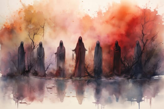 Deep within the realm of fantasy, vengeful banshees dwell, their anguished wails piercing the stillness of haunted forests.