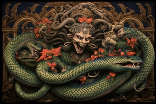 Journey into the realm of fantasy and encounter the serpentine naga, mystical creatures that possess a unique blend of human and snake-like characteristics.