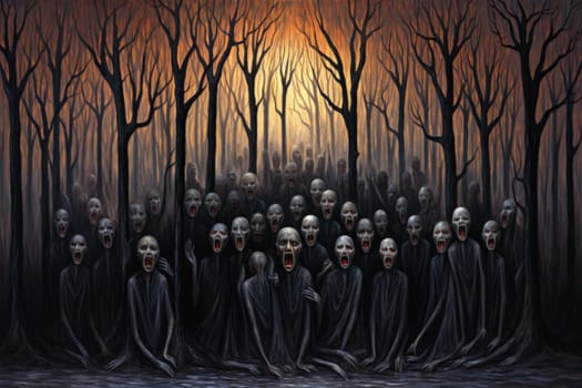 Deep within the realm of fantasy, vengeful banshees dwell, their anguished wails piercing the stillness of haunted forests.