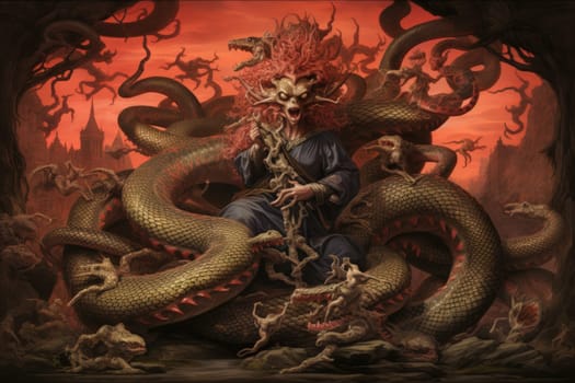 Journey into the realm of fantasy and encounter the serpentine naga, mystical creatures that possess a unique blend of human and snake-like characteristics.