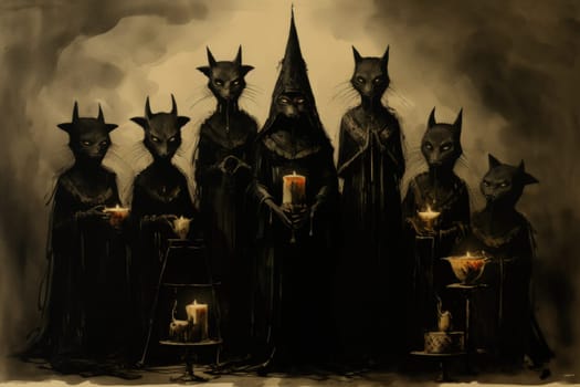 In the realm of fantasy, witches' familiars take on various forms, but the most iconic and cunning of all are the black cats.