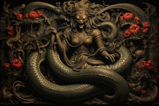 Journey into the realm of fantasy and encounter the serpentine naga, mystical creatures that possess a unique blend of human and snake-like characteristics.